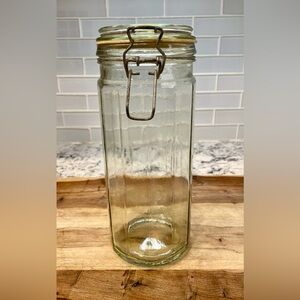Clear Glass Storage Jar with Metal Clip